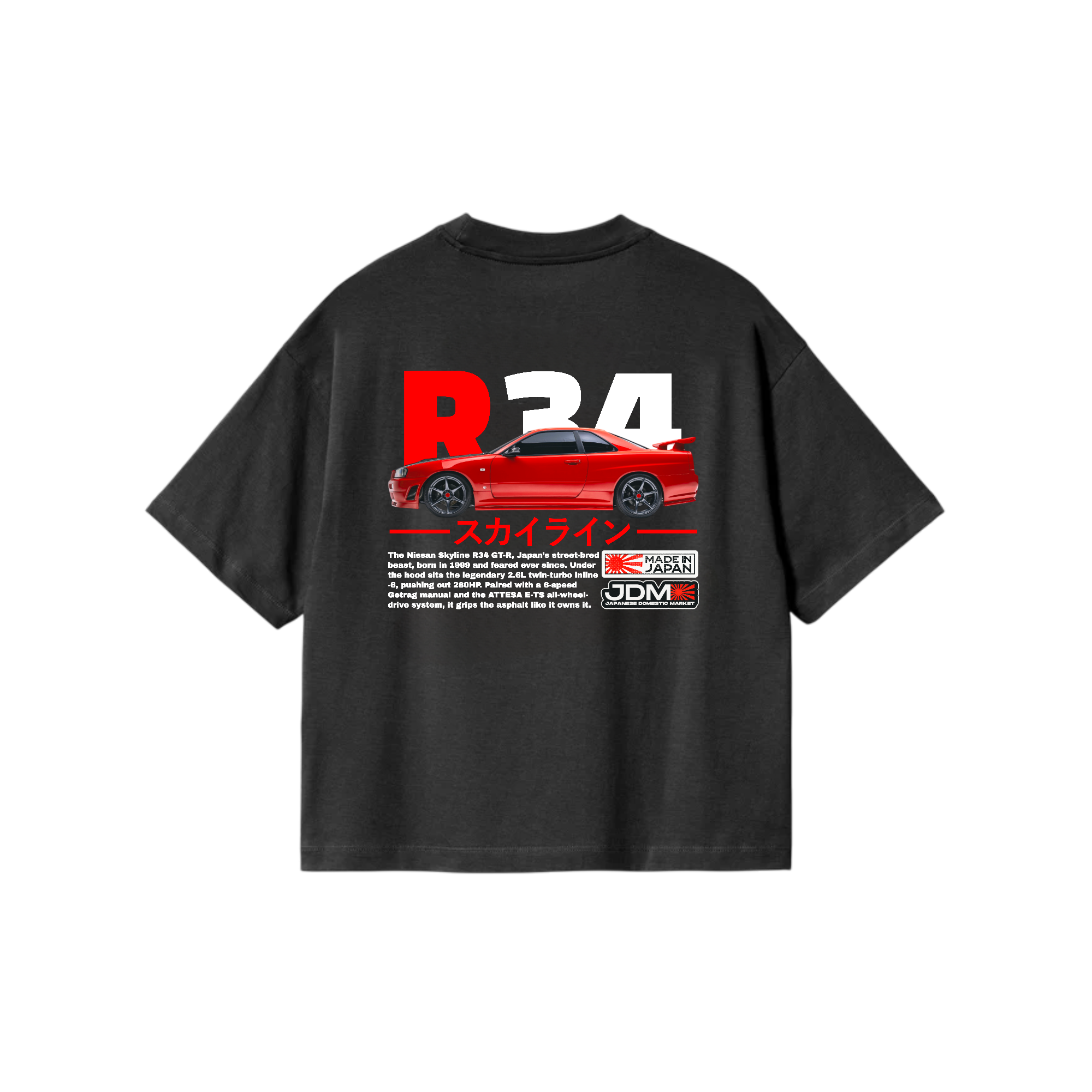 DRIVEX NISSAN SKYLINE R34 TEE - BLACK